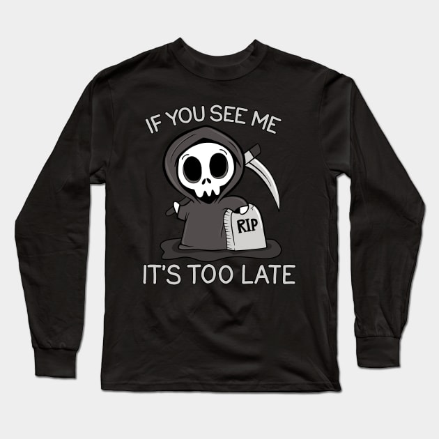 Grim Reaper Long Sleeve T-Shirt by valentinahramov